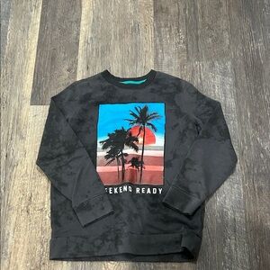 Old Navy Charcoal Sweatshirt with Teal Accents